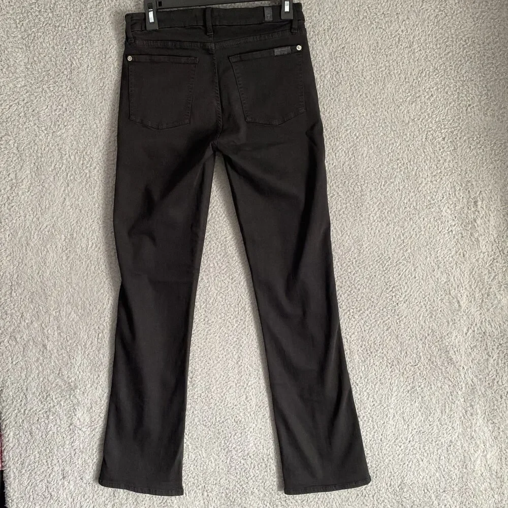 7 For All Mankind Jeans Womens 27x32 Kimmie Straight Leg Split Hem Black Jeans